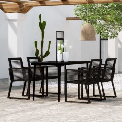Ensemble à manger de jardin 5 pcs Noir 