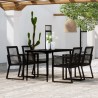 Ensemble à manger de jardin 5 pcs Noir 