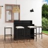 Ensemble de bar de jardin avec coussins 5 pcs Noir 