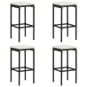 Ensemble de bar de jardin avec coussins 5 pcs Noir 