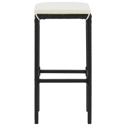 Ensemble de bar de jardin avec coussins 5 pcs Noir 