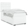 Sommier à lattes de lit avec matelas Blanc 90x200 cm Similicuir 