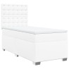 Sommier à lattes de lit avec matelas Blanc 90x200 cm Similicuir 