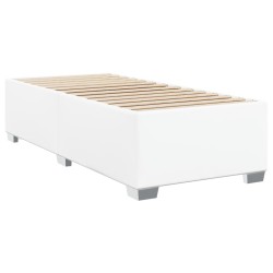 Sommier à lattes de lit avec matelas Blanc 90x200 cm Similicuir 