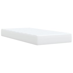 Sommier à lattes de lit avec matelas Blanc 90x200 cm Similicuir 