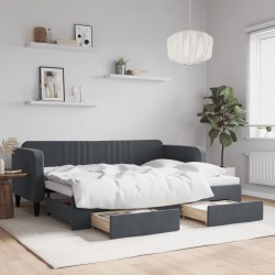 Lit de jour avec gigogne et tiroirs sans matelas 80x200 cm 