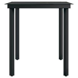 Ensemble à manger de jardin 5 pcs Gris et noir 