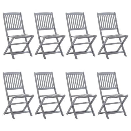 Chaises pliables d'extérieur lot de 8 et coussins Bois d'acacia 
