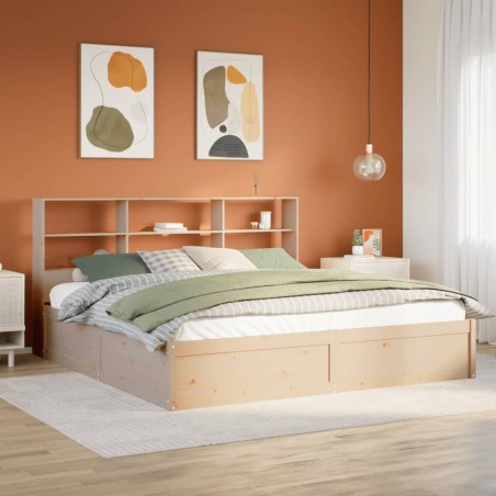 Cadre de lit sans matelas 200x200 cm bois massif de pin 