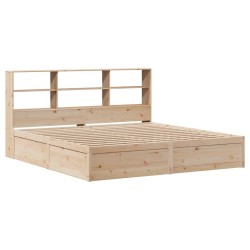 Cadre de lit sans matelas 200x200 cm bois massif de pin 