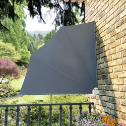 Auvent latéral pliable de balcon Gris 140x140 cm 