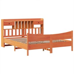 Cadre de lit sans matelas cire marron 180x200cm bois pin massif 