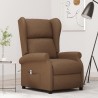 Fauteuil inclinable électrique à oreilles marron tissu 