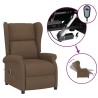 Fauteuil inclinable électrique à oreilles marron tissu 