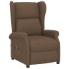 Fauteuil inclinable électrique à oreilles marron tissu 