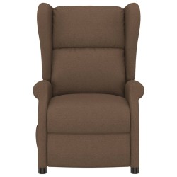 Fauteuil inclinable électrique à oreilles marron tissu 