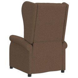 Fauteuil inclinable électrique à oreilles marron tissu 