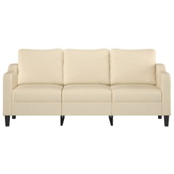 Canapé à 3 places Crème 180 cm Tissu 