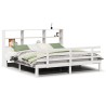 Lit bibliothèque sans matelas blanc 180x200 cm bois pin massif 