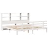 Lit bibliothèque sans matelas blanc 180x200 cm bois pin massif 