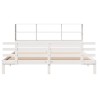 Lit bibliothèque sans matelas blanc 180x200 cm bois pin massif 