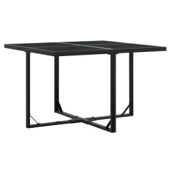 Ensemble à manger de jardin 9pcs coussins noir résine tressée 