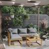 Salon de jardin 5 pcs avec coussin Bois d'acacia solide 