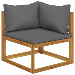 Salon de jardin 5 pcs avec coussin Bois d'acacia solide 