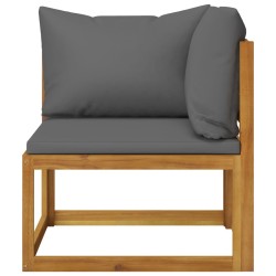 Salon de jardin 5 pcs avec coussin Bois d'acacia solide 