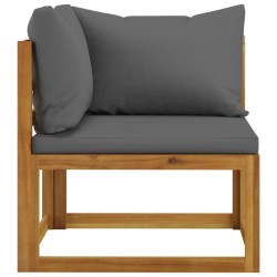 Salon de jardin 5 pcs avec coussin Bois d'acacia solide 