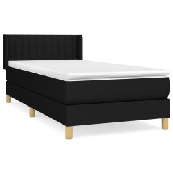 Sommier à lattes de lit avec matelas Noir 100x200 cm Tissu 