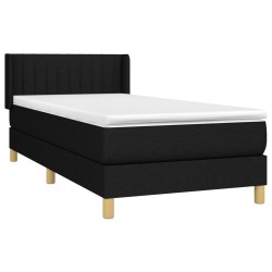 Sommier à lattes de lit avec matelas Noir 100x200 cm Tissu 