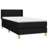 Sommier à lattes de lit avec matelas Noir 100x200 cm Tissu 