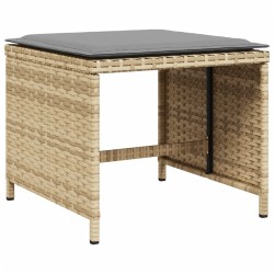Ensemble à manger de jardin et coussins 9 pcs mélange beige 