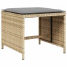 Ensemble à manger de jardin et coussins 9 pcs mélange beige 