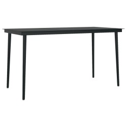 Ensemble à manger de jardin 5 pcs Noir 