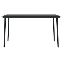 Ensemble à manger de jardin 5 pcs Noir 