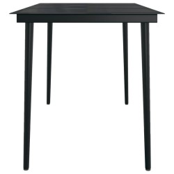 Ensemble à manger de jardin 5 pcs Noir 