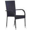Ensemble à manger de jardin 5 pcs Noir 