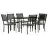 Ensemble à manger de jardin 7 pcs noir textilène et acier 