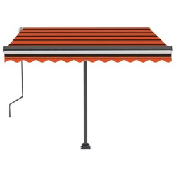 Auvent manuel rétractable avec LED 350x250 cm Orange et marron 