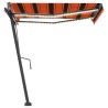 Auvent manuel rétractable avec LED 350x250 cm Orange et marron 