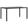 Ensemble à manger de jardin et coussins 5 pcs noir rotin verre 