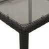 Ensemble à manger de jardin et coussins 5 pcs noir rotin verre 