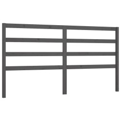 Tête de lit Gris 186x4x100 cm Bois massif de pin 