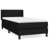 Sommier à lattes de lit avec matelas Noir 100x200 cm Tissu 