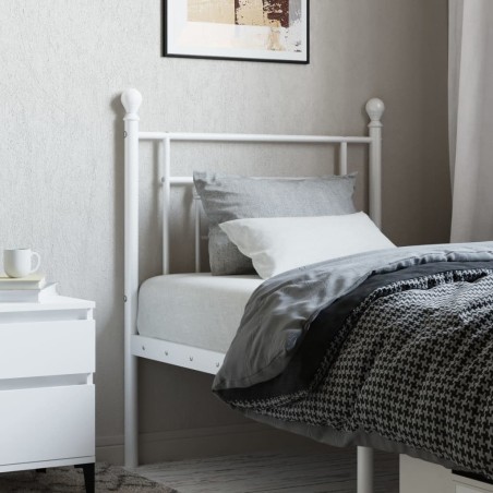 Tête de lit métal blanc 80 cm 