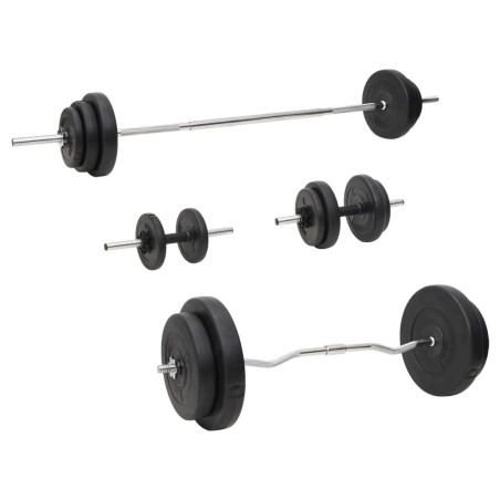 Ensemble d'haltères et de barres avec plaques 90 kg 