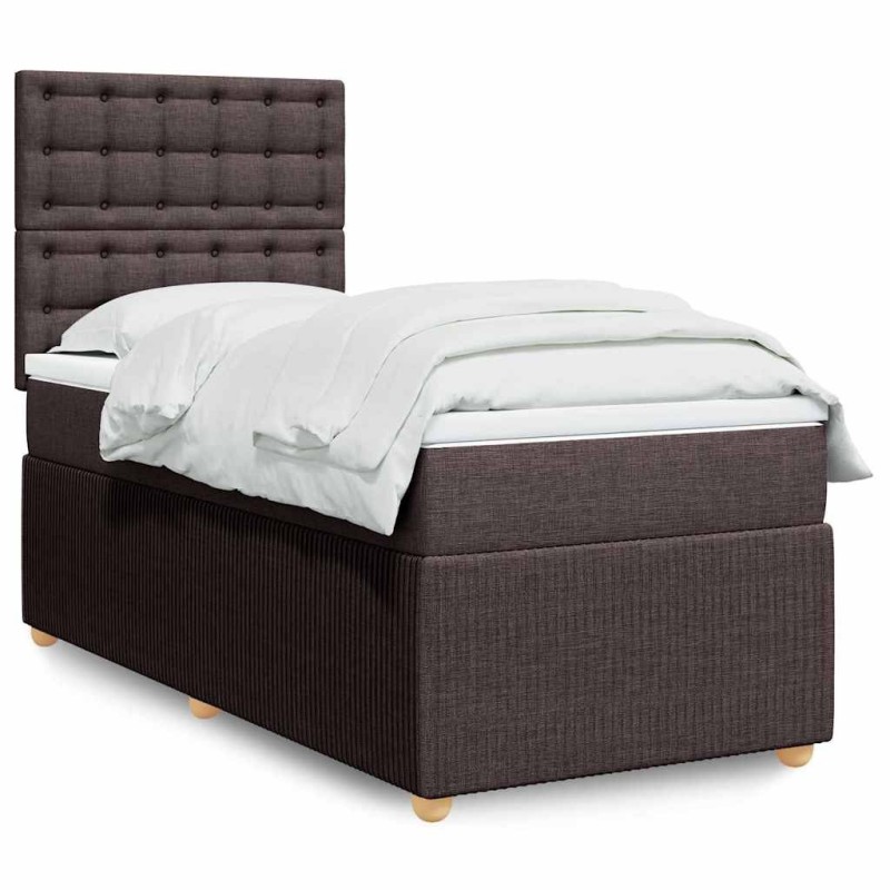 Sommier à lattes de lit avec matelas Marron foncé 80x200 cm 