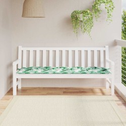 Coussin de banc de jardin motif de feuilles 180x50x7 cm 